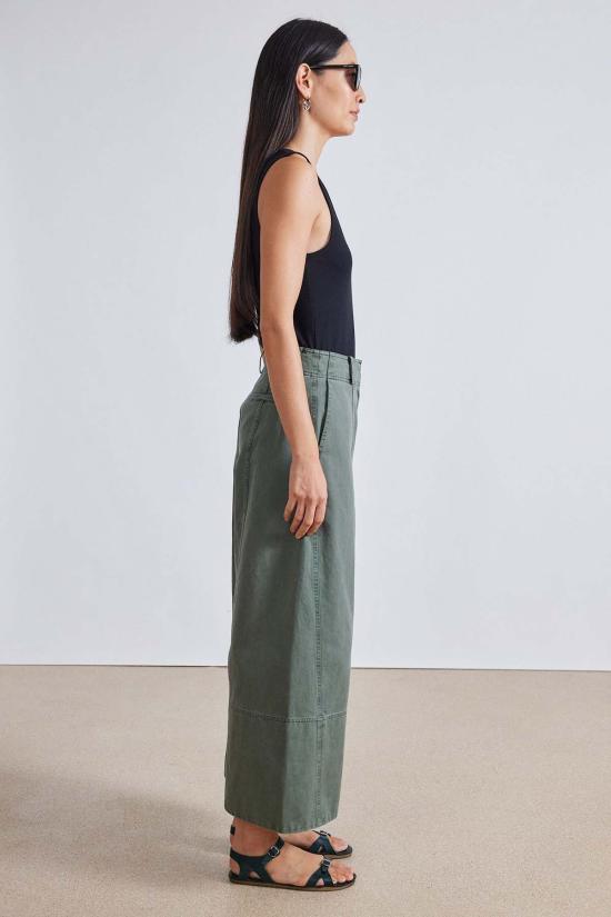  어피스 어파트 스트레이트 팬츠 Apiece Apart Malou 와이드 레그 팬츠 타임 그린 - APIECE APART