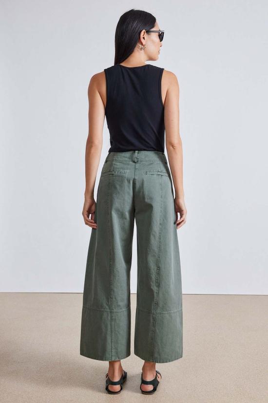  어피스 어파트 스트레이트 팬츠 Apiece Apart Malou 와이드 레그 팬츠 타임 그린 - APIECE APART