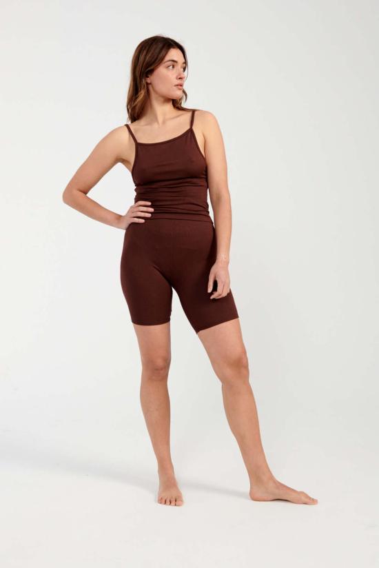  니아 토마스 민소매 티셔츠 오델라 탱크탑 초콜릿 - NIA THOMAS