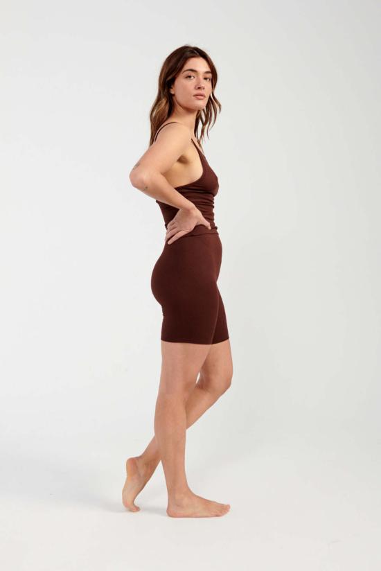  니아 토마스 민소매 티셔츠 오델라 탱크탑 초콜릿 - NIA THOMAS