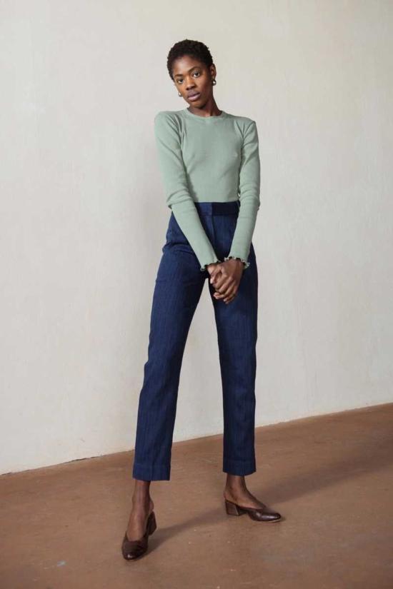  마리아 스탠리 바디수트 티셔츠 피어스 바디수트 셀라돈 - MARIA STANLEY