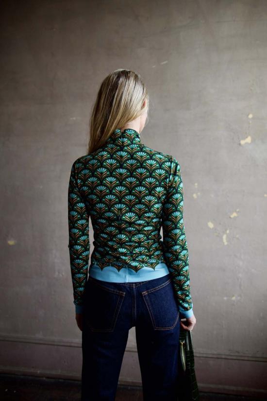  카라 카라 긴팔 티셔츠 카라카라 수지 탑 버브 네이비 - CARA CARA