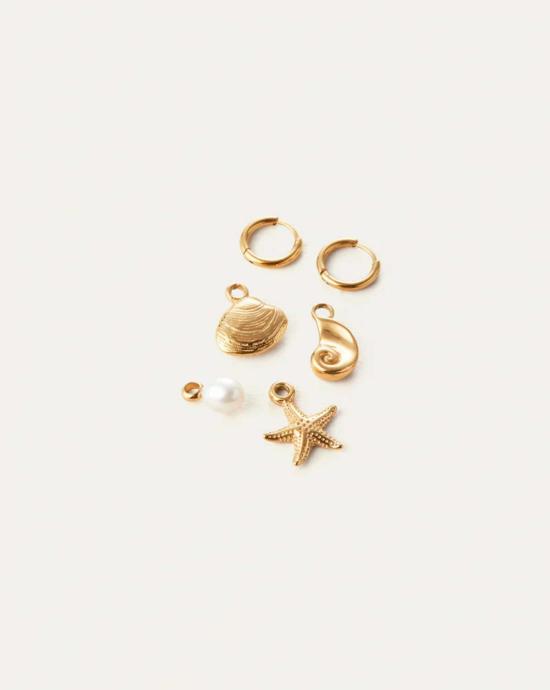  제니 버드 이어링 썸머 허기스 세트 골드