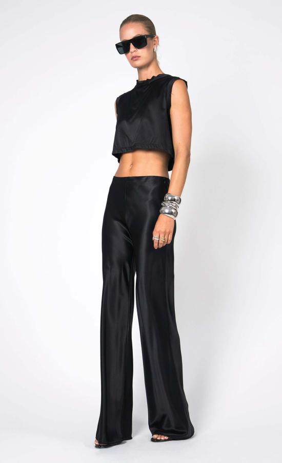  논살란트 레이블 민소매 티셔츠 넌샬런트 라벨 멜 크롭 탑 블랙