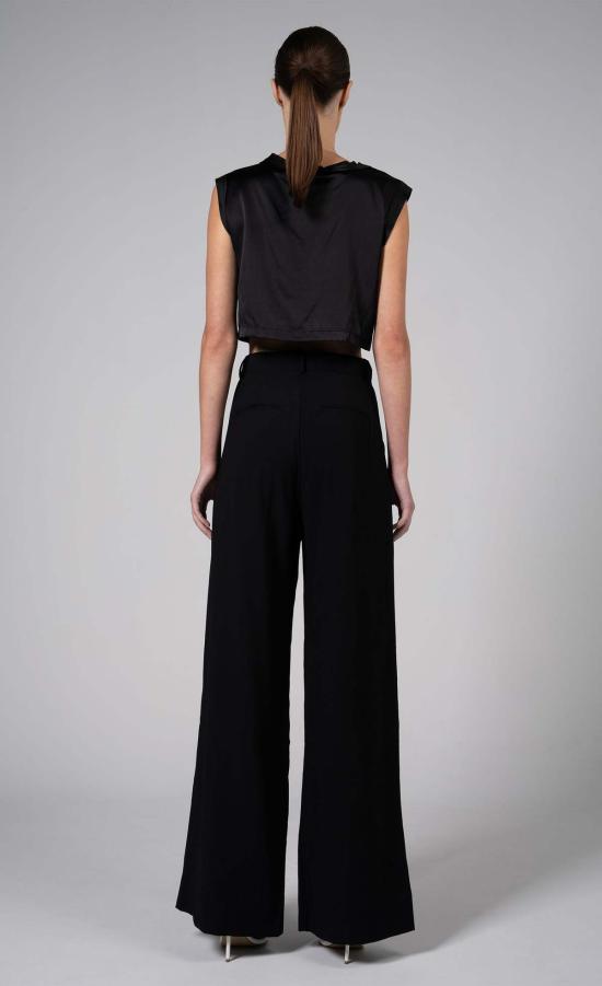  논살란트 레이블 민소매 티셔츠 넌샬런트 라벨 멜 크롭 탑 블랙 - NONCHALANT LABEL