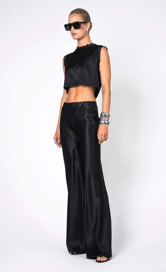  논살란트 레이블 민소매 티셔츠 넌샬런트 라벨 멜 크롭 탑 블랙 - NONCHALANT LABEL