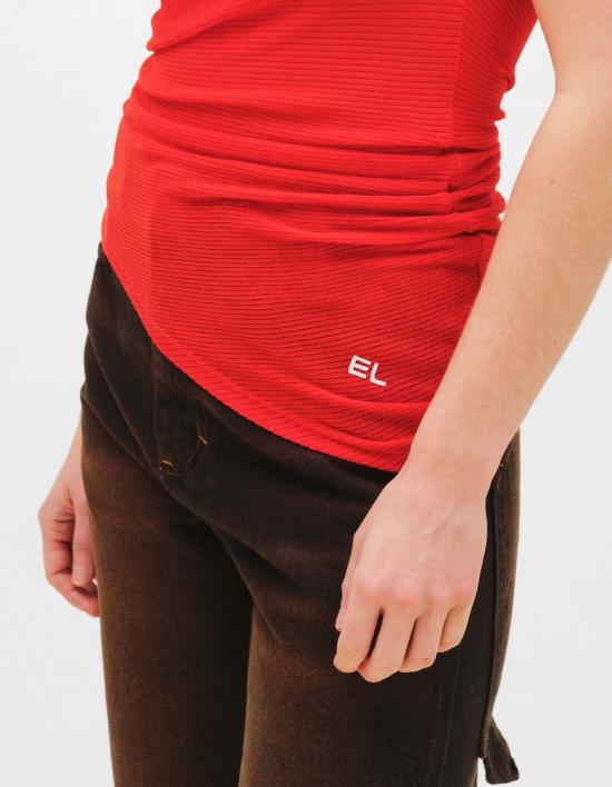  에크하우스 라타 민소매 티셔츠 Eckhaus Latta 나선형 탱크 레드 - ECKHAUS LATTA