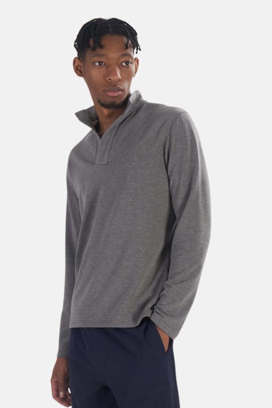  Blue&Cream 폴로 티셔츠 블루&크림 메이슨 팝 칼라 스톰 헤더 - BLUE&CREAM