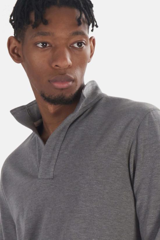  Blue&Cream 폴로 티셔츠 블루&크림 메이슨 팝 칼라 스톰 헤더 - BLUE&CREAM