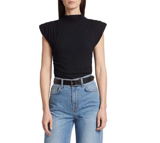  베로니카비어드 블라우스 베로니카 비어드 로사 하이넥 숏 캡 슬리브 탑 블랙 - VERONICA BEARD
