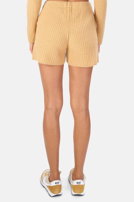  더 타일 클럽 숏팬츠 타일 클럽 페니 리브 캐시미어 반바지 캐멀 - THE TILE CLUB