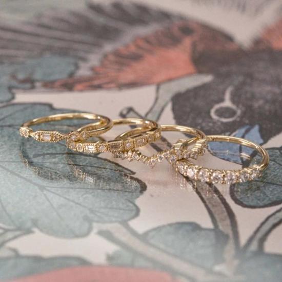  제니 권 디자인스 반지 제니 권 디자인 다이아몬드 나야라 링 14K 화이트/14K 로즈/14K 옐로우 - JENNIE KWON DESIGNS