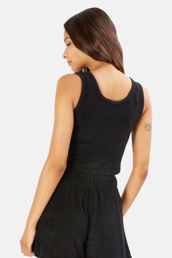  더 타일 클럽 민소매 티셔츠 타일 클럽 조 크롭 탱크 블랙 - THE TILE CLUB