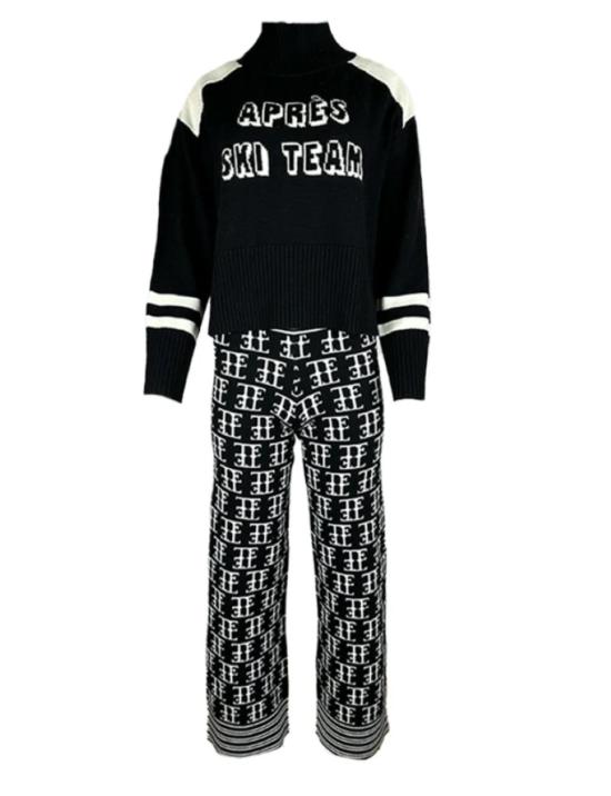  Team Event 터틀넥 팀 이벤트 애프레 스키 팀 퍼넬넥 스웨터 블랙/스노우 - OTHER BRANDS