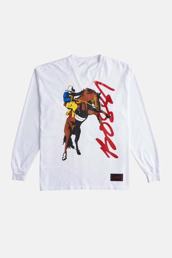  보씨 긴팔 티셔츠 Bossi Cowboy Ls 티 화이트