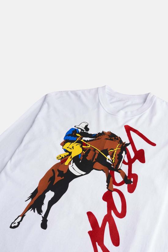  보씨 긴팔 티셔츠 Bossi Cowboy Ls 티 화이트 - BOSSI