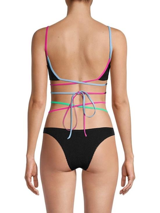  본드아이 비키니 수영복 본드 아이 베일 크롭 에코 블랙/멀티 - BOND EYE