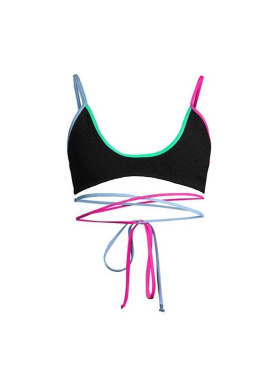  본드아이 비키니 수영복 본드 아이 베일 크롭 에코 블랙/멀티