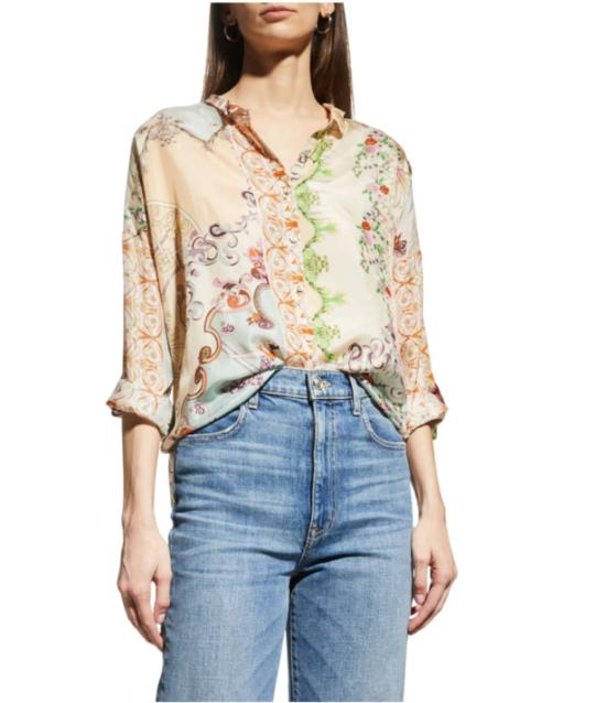  조니 와스 블라우스 조니 워즈 다운타운 셀린 버튼 다운 멀티컬러