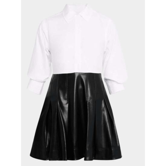  심카이 숏 원피스 파드마 팝린 콤보 미니 드레스 블랙 멀티