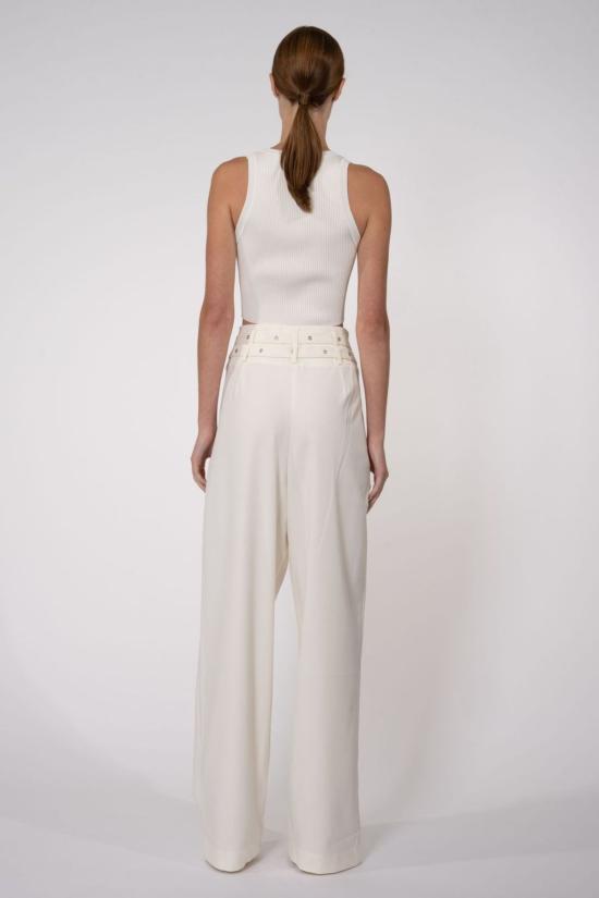  논살란트 레이블 민소매 티셔츠 넌캐럴런트 라벨 이브 크롭 화이트 - NONCHALANT LABEL