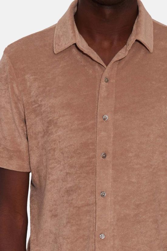  Blue&Cream 반팔 셔츠 블루&크림 풀 테리 반팔 버튼다운 캐멀 - BLUE&CREAM