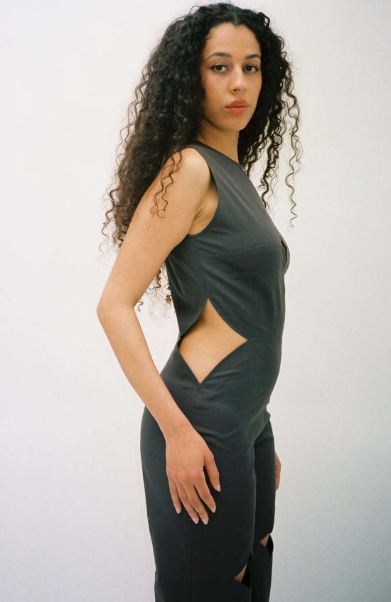  J.Kim 숏 원피스 격자  브라운 격자 - OTHER BRANDS