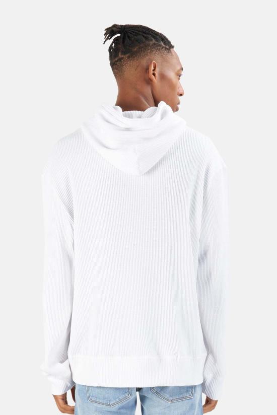  Blue&Cream 후드 티셔츠 블루&크림 와플 후드  화이트 - BLUE&CREAM