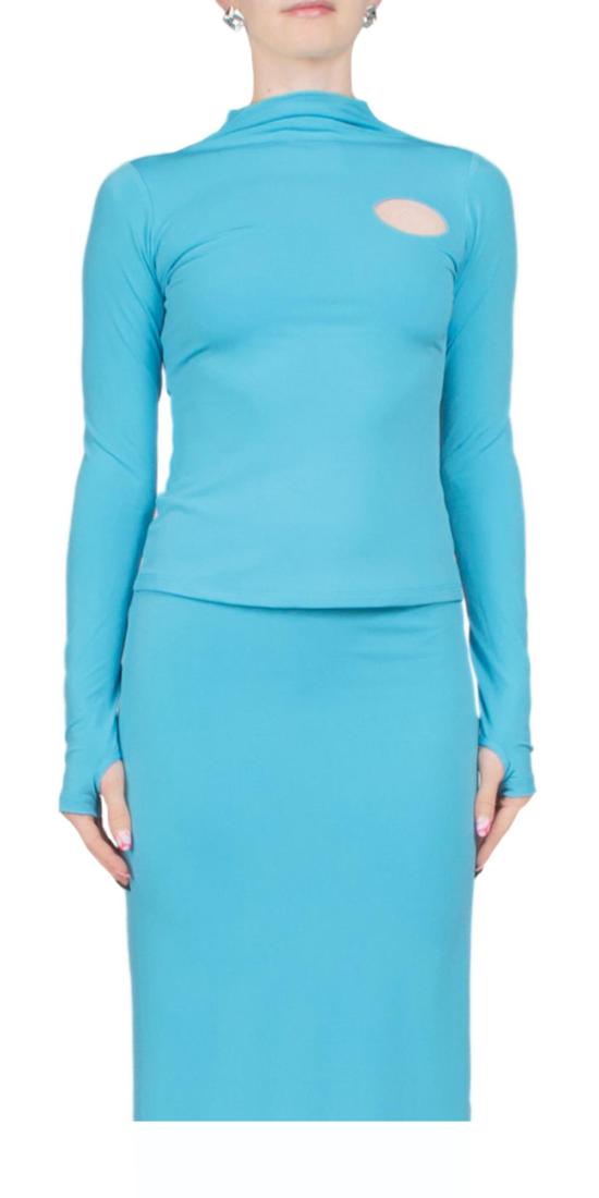  샌디리앙 긴팔 티셔츠 샌디 리앙 벨라 탑 터키석