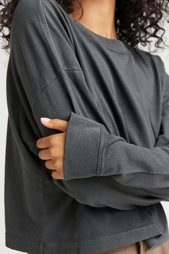  Richer Poorer 긴팔 티셔츠 릴렉스드 크롭 롱슬리브 티셔츠 스트레치 리모 - OTHER BRANDS