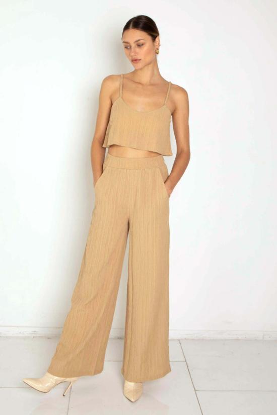  더레인지 스트레이트 팬츠 레인지 리플 거즈 와이드 레그 팬츠 탄라인 - THE RANGE