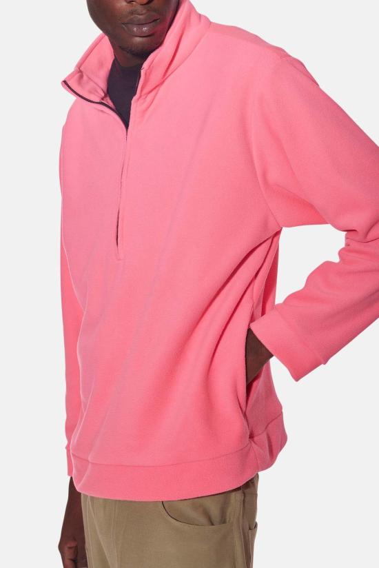  블루&크림 자켓 폴라 플리스 퍼펙토 하프 지퍼 탑 핫 핑크 - BLUE&CREAM