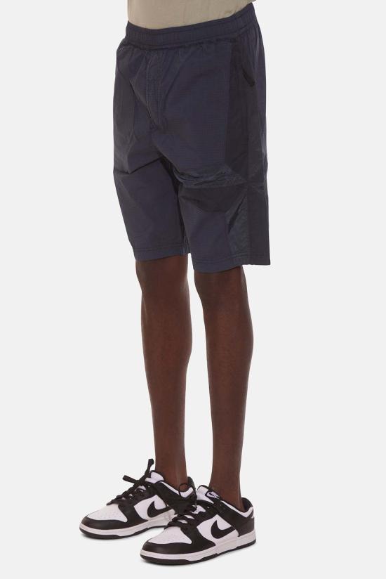  스톤 아일랜드 숏팬츠 나일론 리프스톱 스타 인레이 반바지 에어포스 블루 - STONE ISLAND