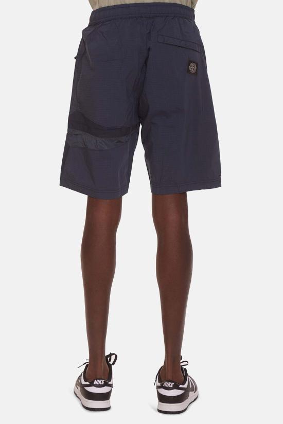  스톤 아일랜드 숏팬츠 나일론 리프스톱 스타 인레이 반바지 에어포스 블루 - STONE ISLAND