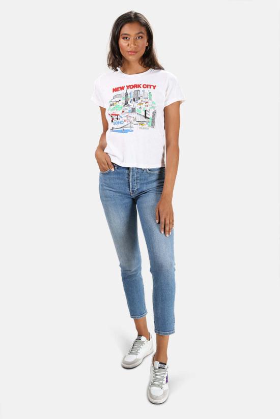  리던 데님 팬츠 Re/Done 하이 라이즈 앵클 크롭 진 워른 인디고