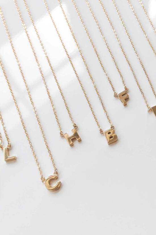  탯치 목걸이/팬던트 Thatch Initial Necklace 14k Gold - THATCH