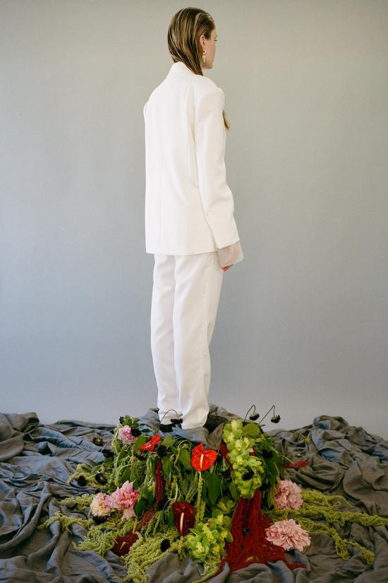  케이코 수트 자켓 Kk Co 포리지 트윌 블레이저 파우더 - KKCO