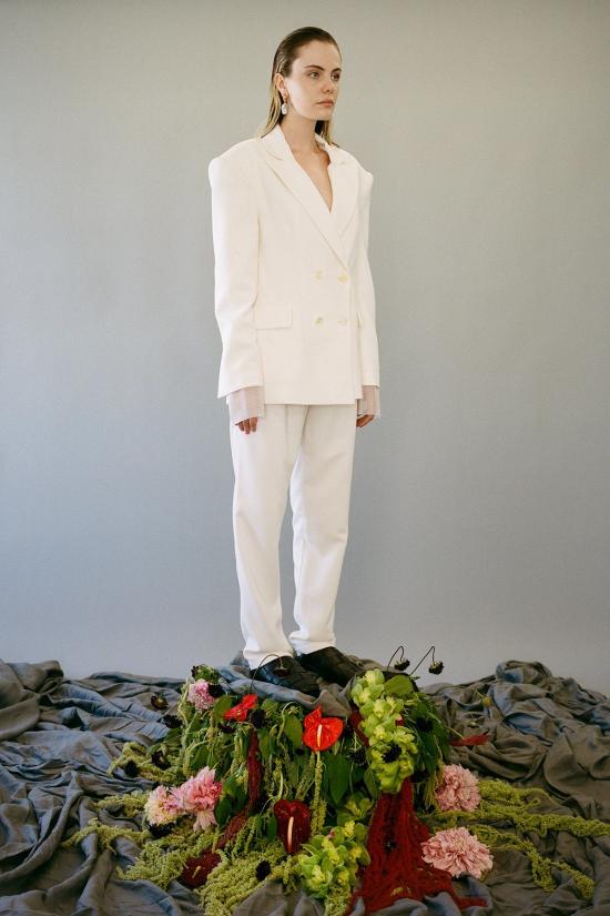  케이코 수트 자켓 Kk Co 포리지 트윌 블레이저 파우더 - KKCO