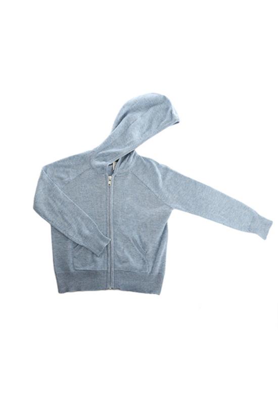  [키즈] 블루&크림 풀오버 키즈  캐시미어 지퍼 후드 티셔츠 베이비 블루
