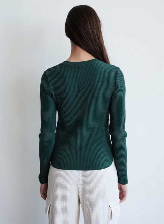  스테이트사이드 긴팔 티셔츠 Stateside Luxe Thermal Slim 헨리 레인포레스트 그린 - STATESIDE
