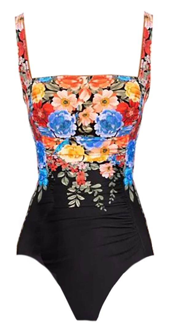  조니 와스 원피스 수영복 Johnny Was Royal 러칭 나일론 원피스 멀티컬러