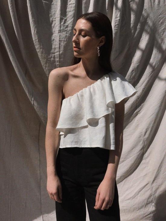  코코볼로 블라우스 하바나 탑 아이보리