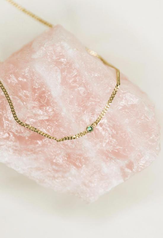  더 엔케이씨 스토어 목걸이/팬던트 Nkc Dainty Gem 목걸이 골드/에메랄드