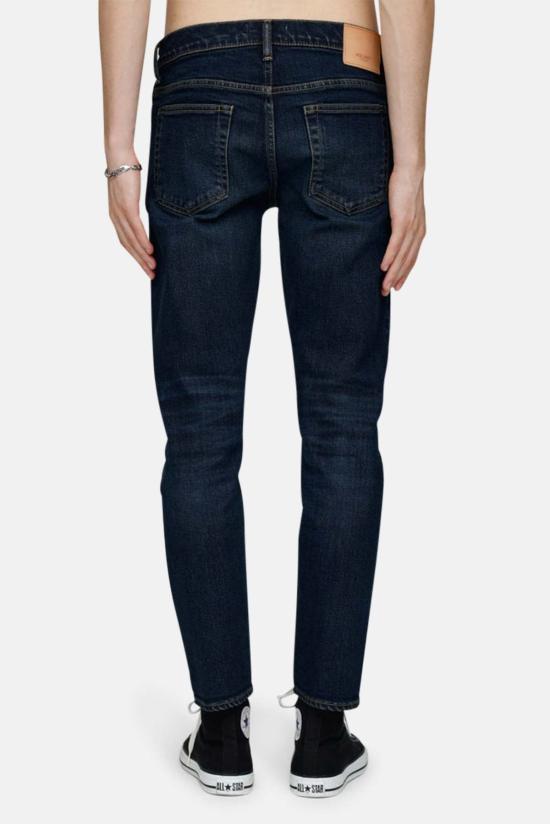  마우지 데님 팬츠 Moussy Staples 테이퍼드 진 다크 블루 - MOUSSY