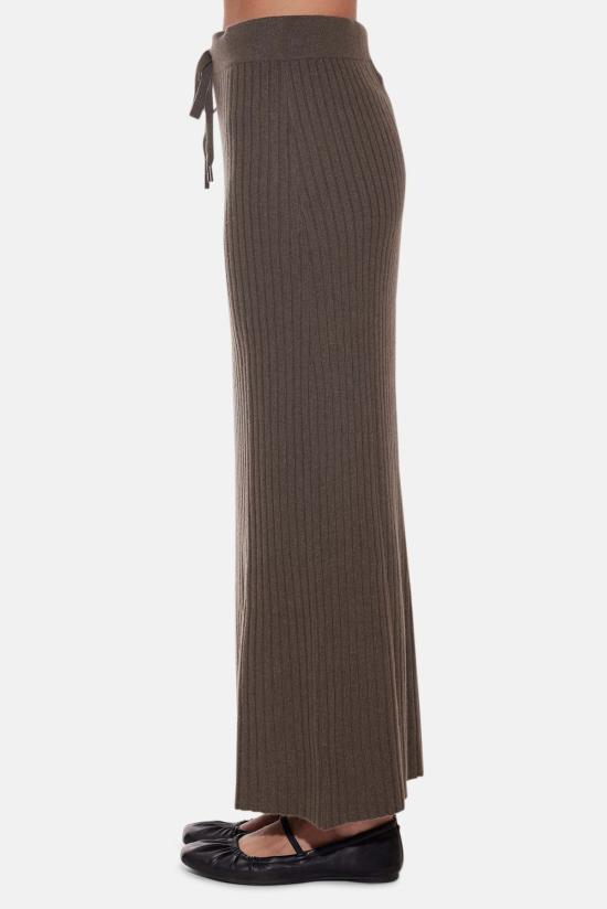  더 타일 클럽 롱 스커트 타일 클럽 거트루드 리브 맥시 스커트 타니시드 - THE TILE CLUB