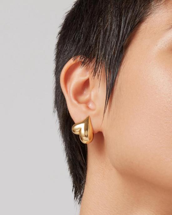  제니 버드 이어링 아트 하트 버튼  골드 - JENNY BIRD