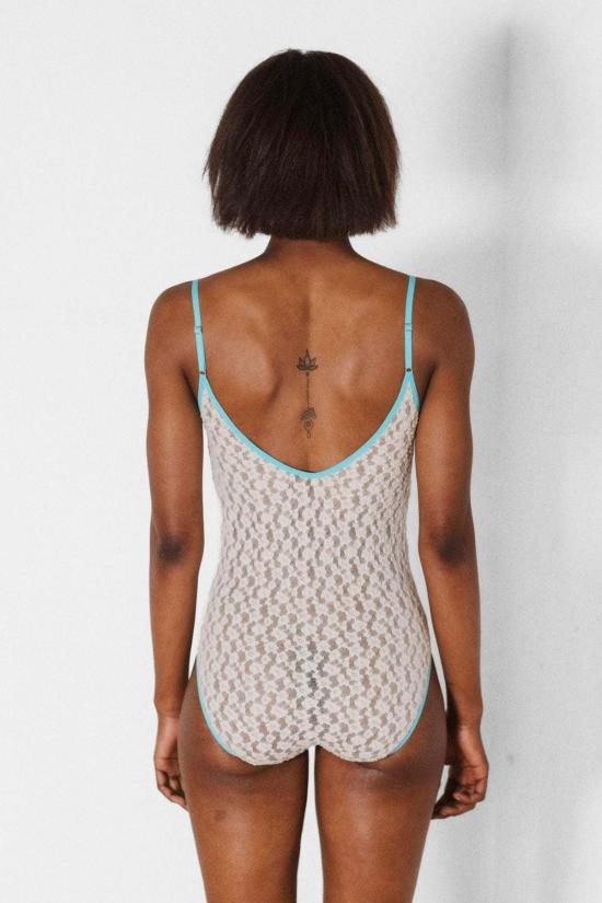  베이스레인지 민소매 티셔츠 뮤지얼 바디수트 무염색/터키석 - BASERANGE