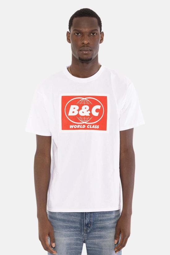  블루&크림 반팔 티셔츠 BNCMSP23 16 WHITE