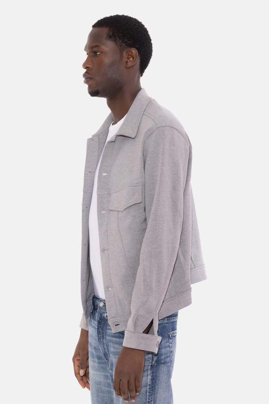  블루&크림 자켓 매드 피케 트러커 재킷 그레이 헤더 - BLUE&CREAM