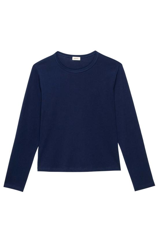  도니 긴팔 티셔츠 . 릴렉스드 Ls 티 네이비